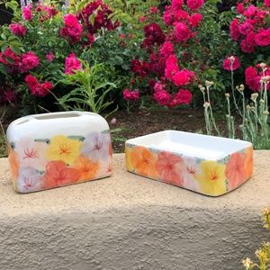 Soap Dish and Toothbrush Holder Set